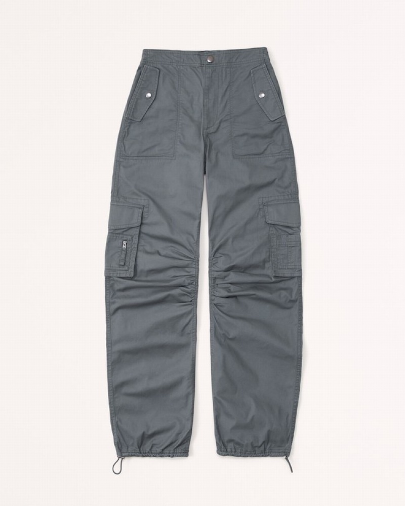 Abercrombie Baggy Cargo Byxor Dam MörkGrå  | 5830-THLFW