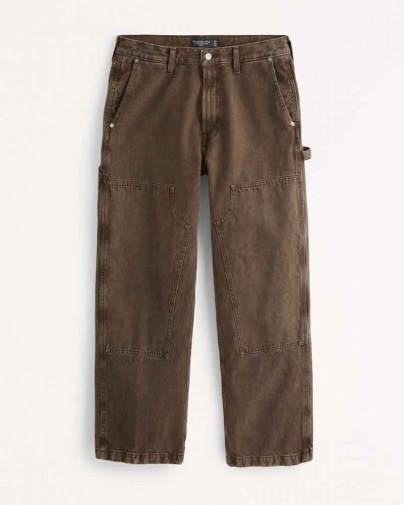 Abercrombie Baggy Workwear Jeans Herr MörkBruna Tvätt  | 3489-LDORJ