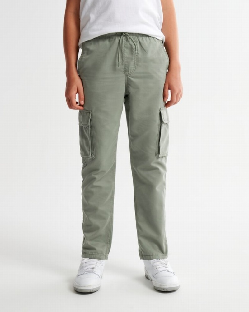 Abercrombie Belted Cargos Byxor Tjej Gröna  | 4036-XYIFT