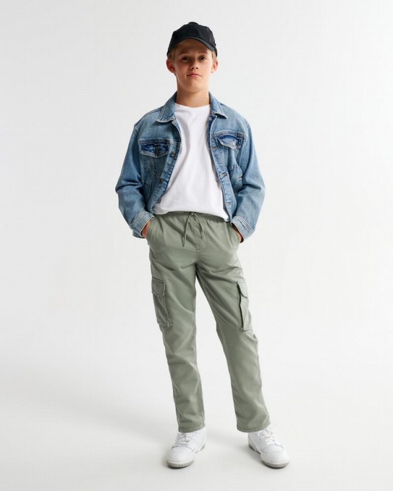 Abercrombie Belted Cargos Byxor Tjej Gröna  | 4036-XYIFT