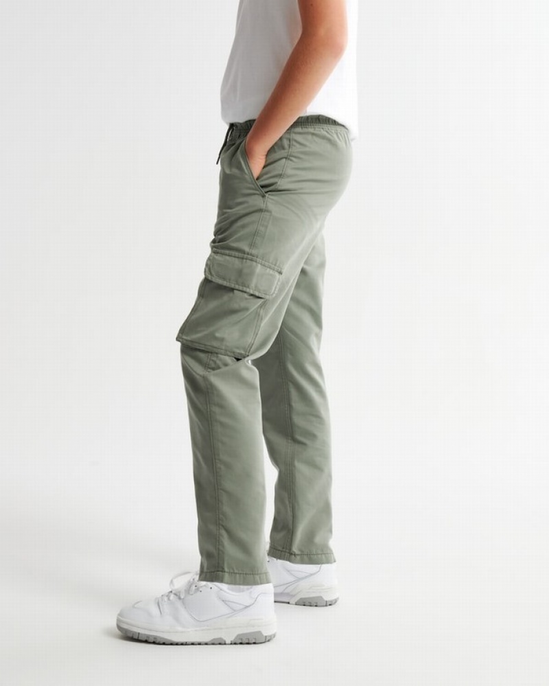 Abercrombie Belted Cargos Byxor Tjej Gröna  | 4036-XYIFT