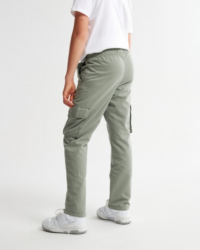 Abercrombie Belted Cargos Byxor Tjej Gröna  | 4036-XYIFT