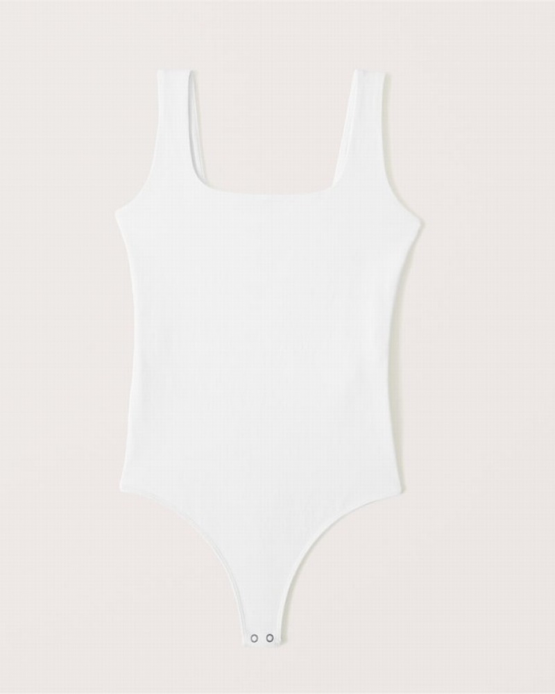 Abercrombie Bomull Seamless Fabric Bodysuit Dam Vita  | 4305-TIBSF