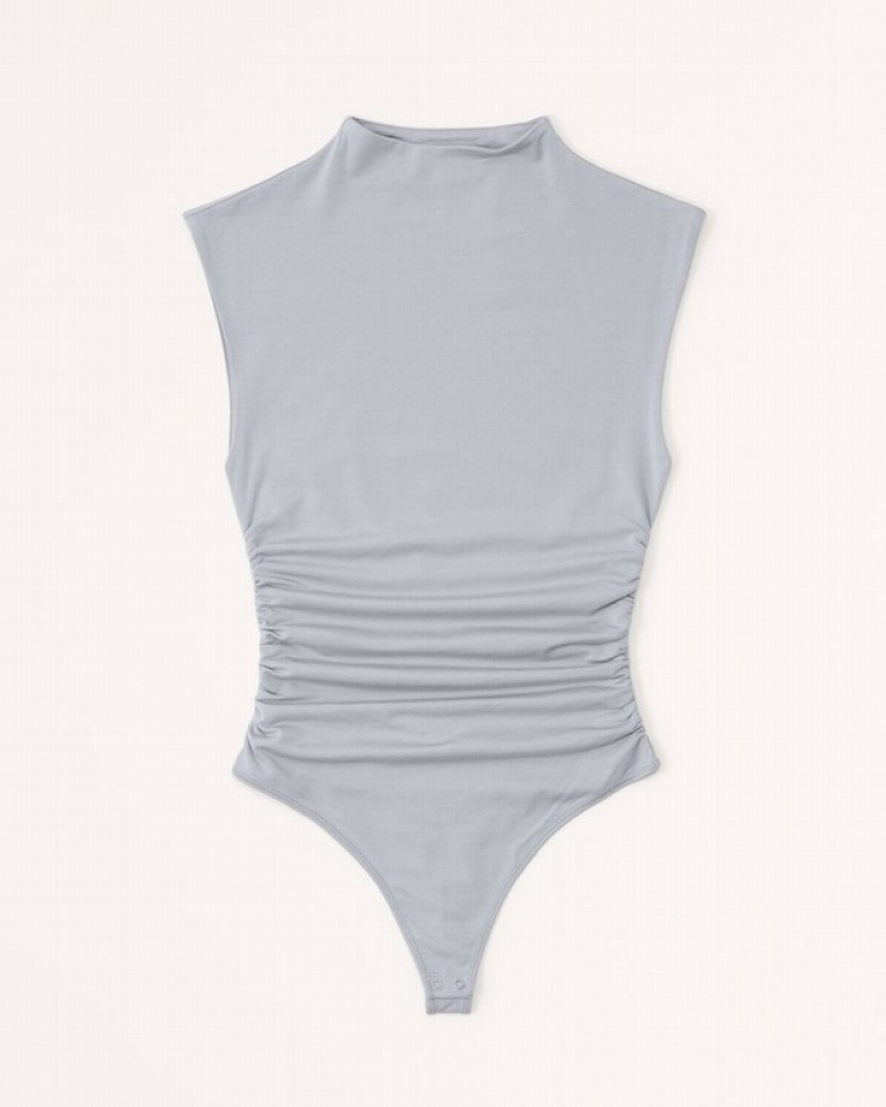 Abercrombie Bomull-modal Ruched Shell Bodysuit Dam Grå  | 2045-RGLXE