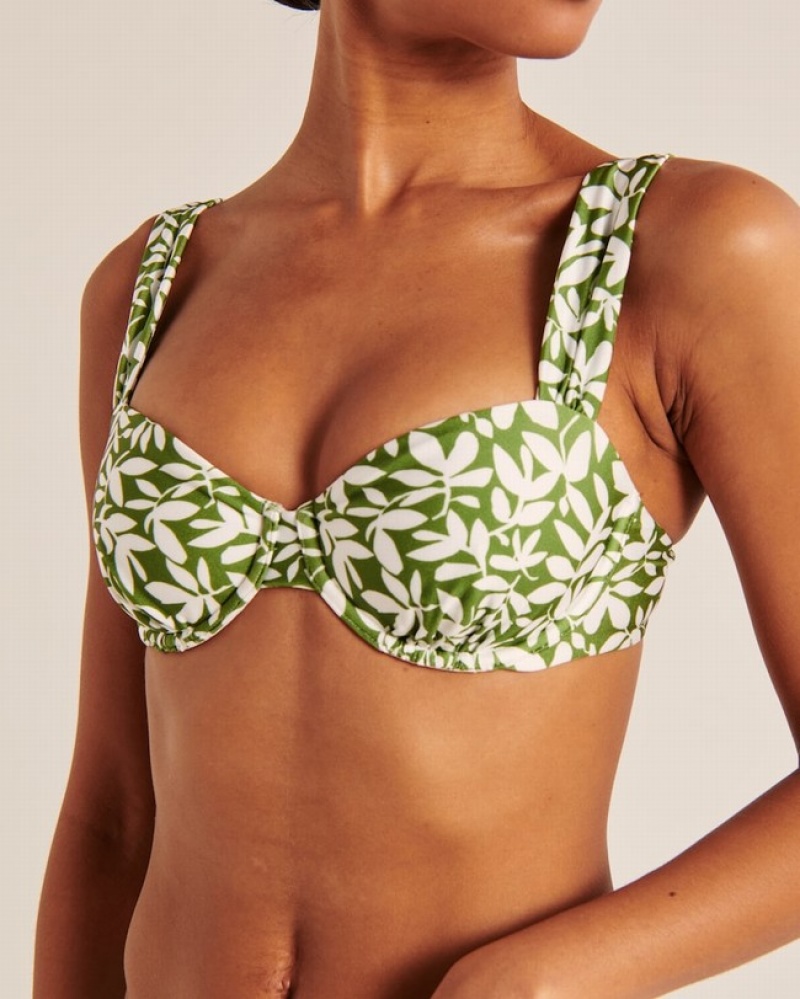 Abercrombie Breda Strap Pleated Underwire Badkläder Dam Gröna  | 4167-FHJOS