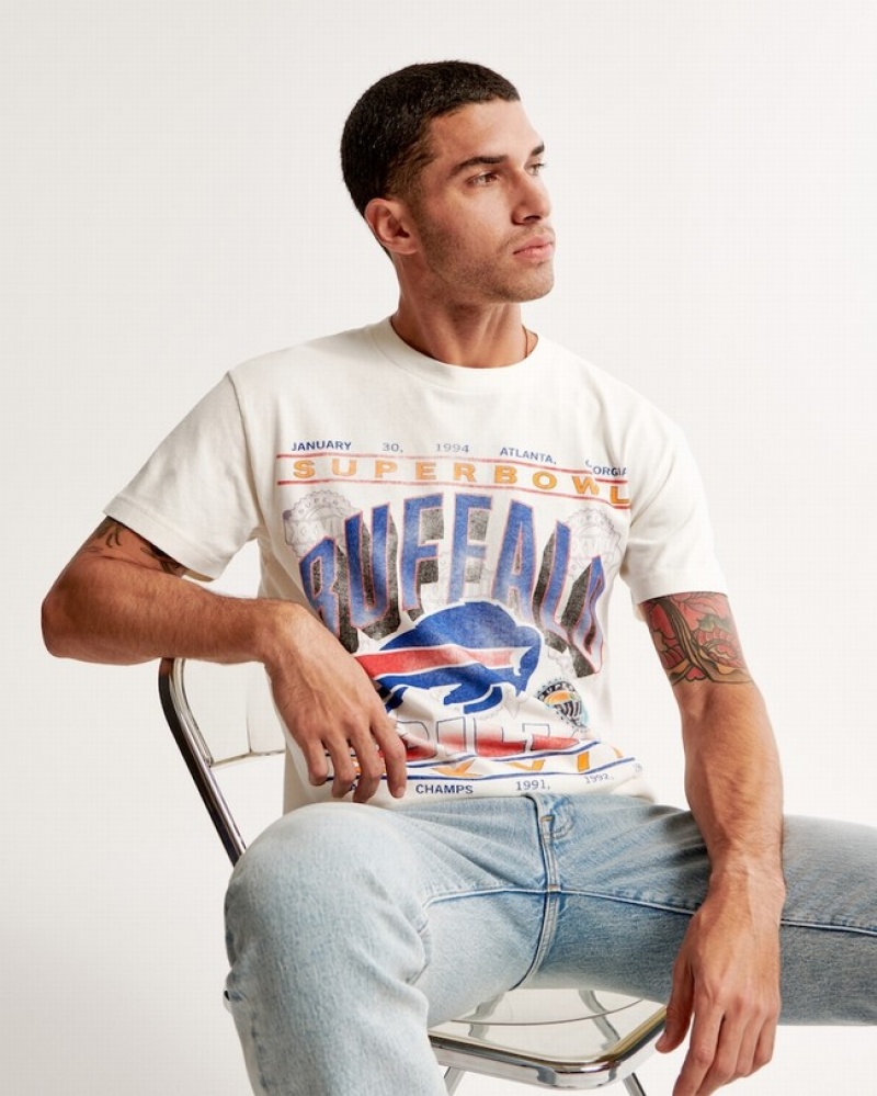 Abercrombie Buffalo Bills Graphic T-shirt Herr Vita  | 0897-TRLVX