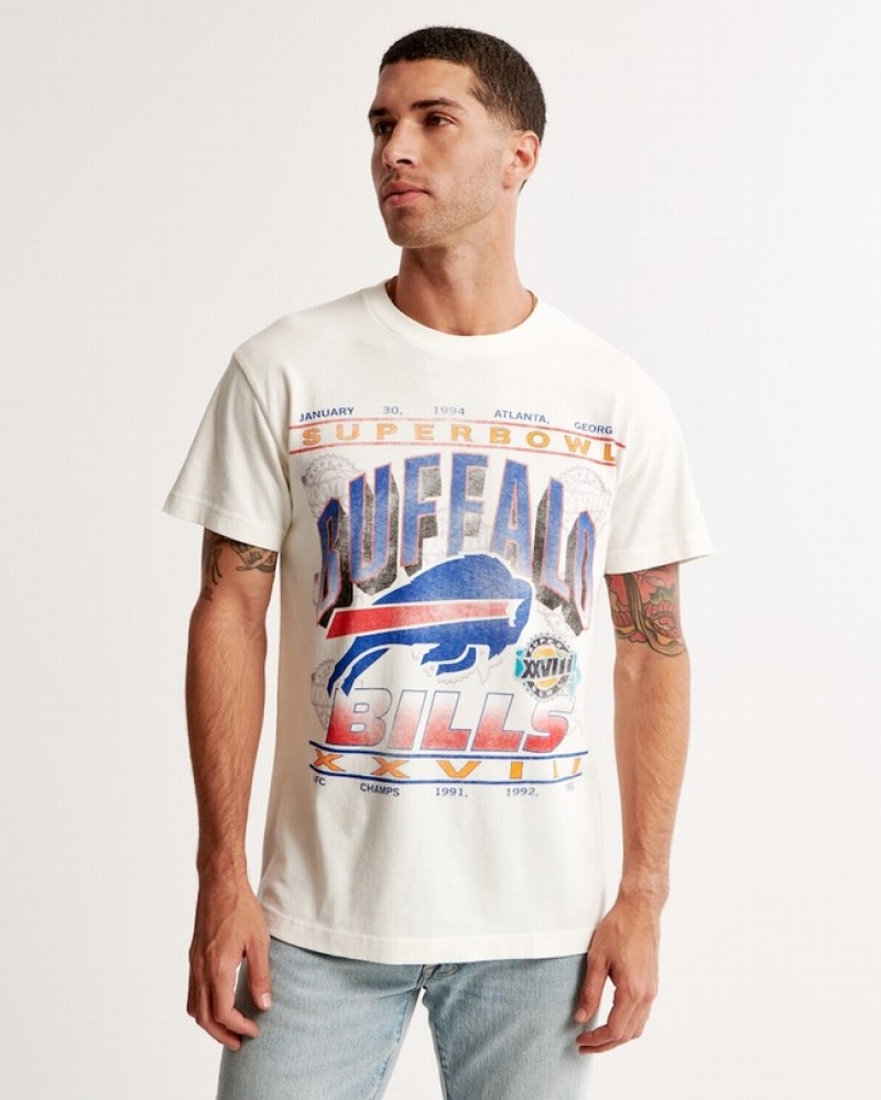 Abercrombie Buffalo Bills Graphic T-shirt Herr Vita  | 0897-TRLVX