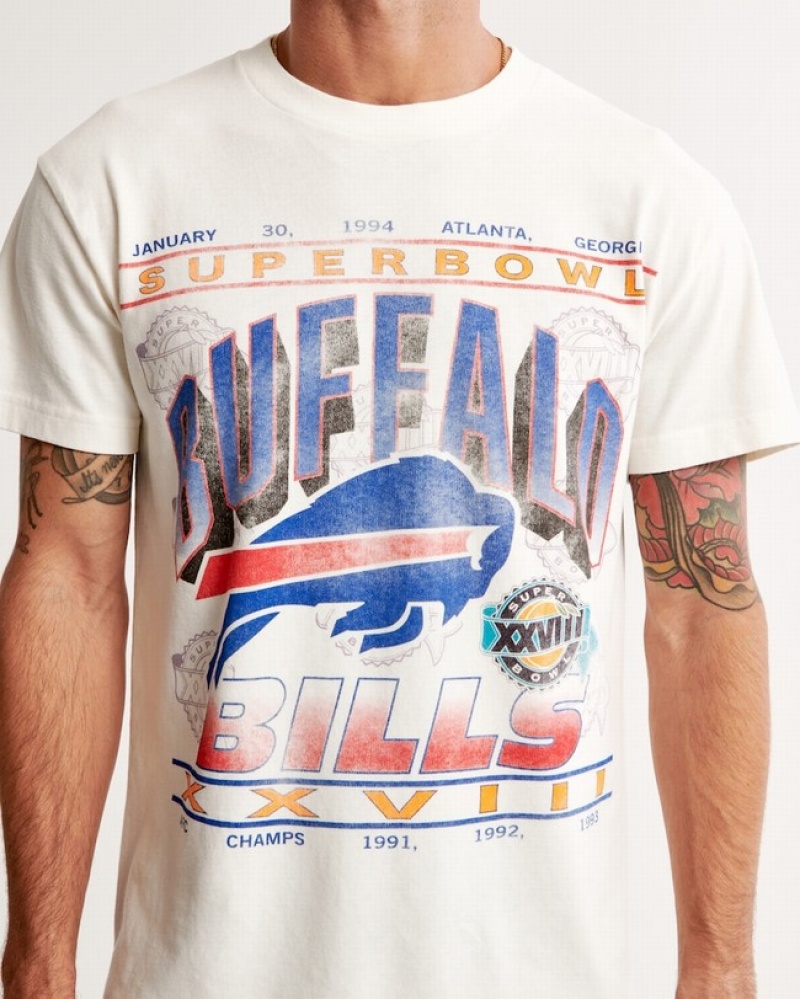 Abercrombie Buffalo Bills Graphic T-shirt Herr Vita  | 0897-TRLVX