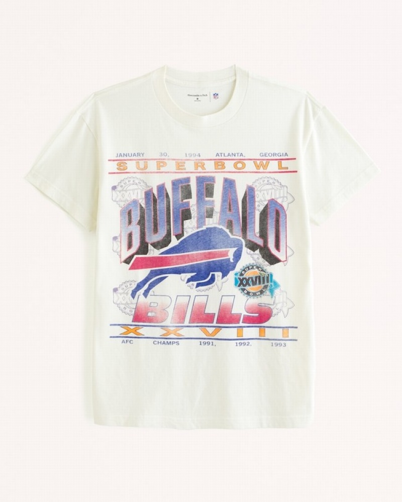 Abercrombie Buffalo Bills Graphic T-shirt Herr Vita  | 0897-TRLVX