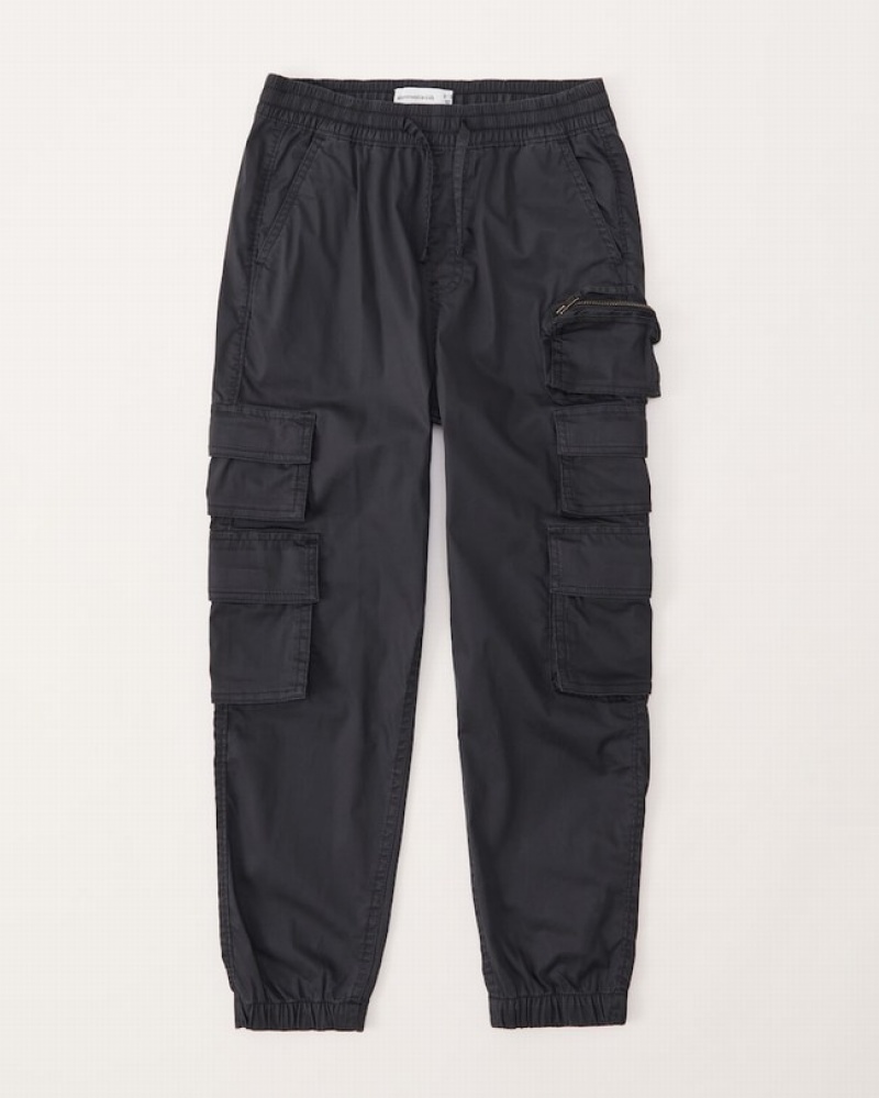 Abercrombie Cargos Mjukisbyxor Pojke Svarta  | 7460-QDRZP