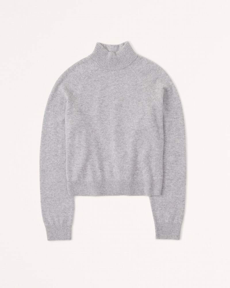 Abercrombie Cashmere Mockneck Tröjor Dam Grå  | 4297-DBACJ