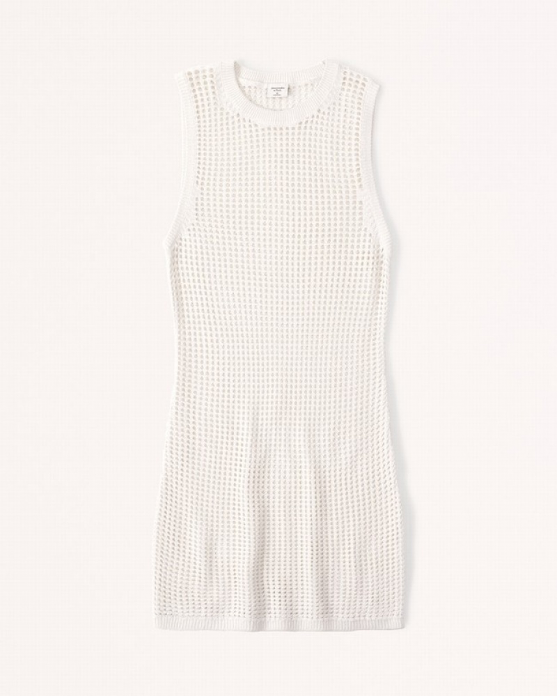 Abercrombie Crochet Mini Coverup Badkläder Dam Vita  | 8364-XKWAT