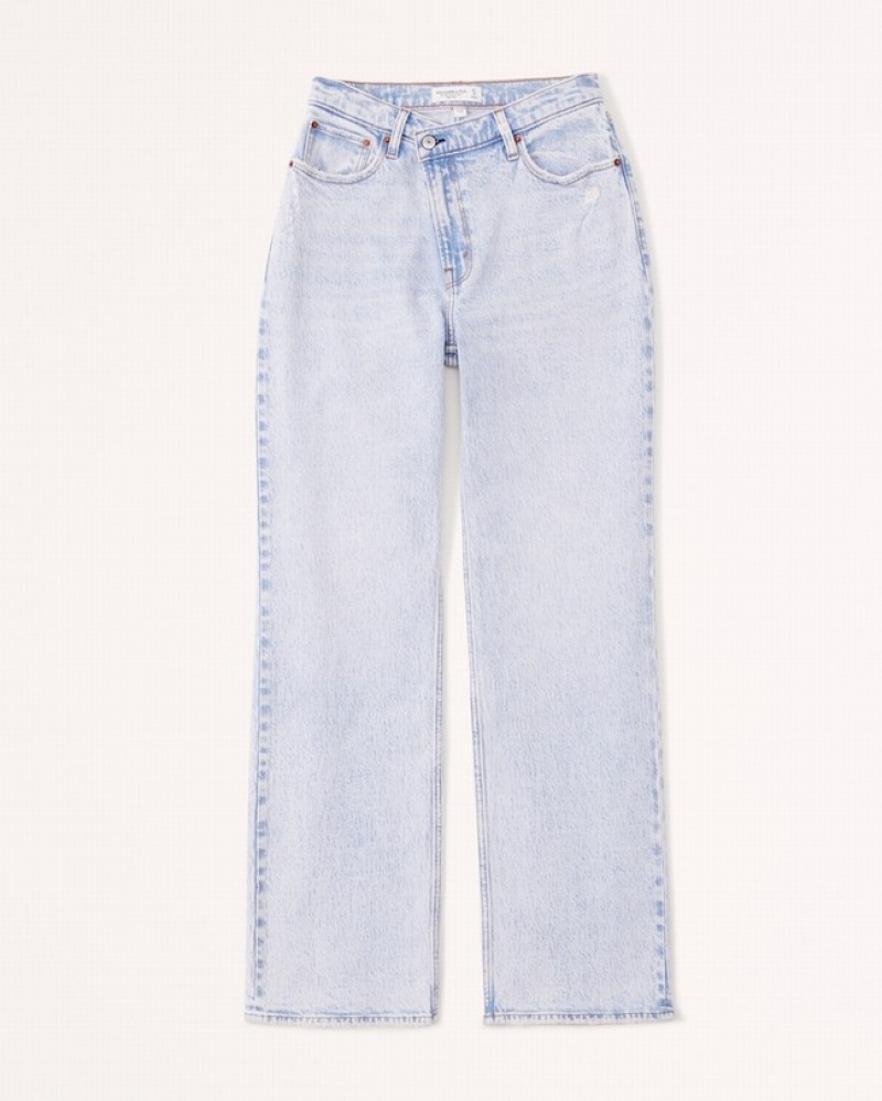 Abercrombie Curve Love High Rise 90s Relaxed Jeans Dam Ljus | 8035-RGKPA