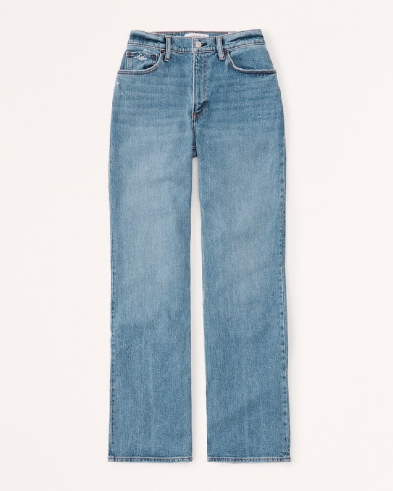 Abercrombie Curve Love High Rise 90s Relaxed Jeans Dam Blå  | 7451-TGIQS