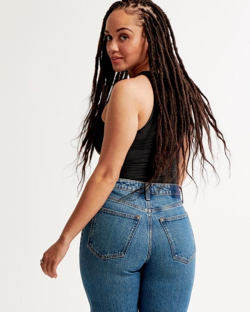 Abercrombie Curve Love High Rise 90s Relaxed Jeans Dam Blå  | 6073-UYVJE