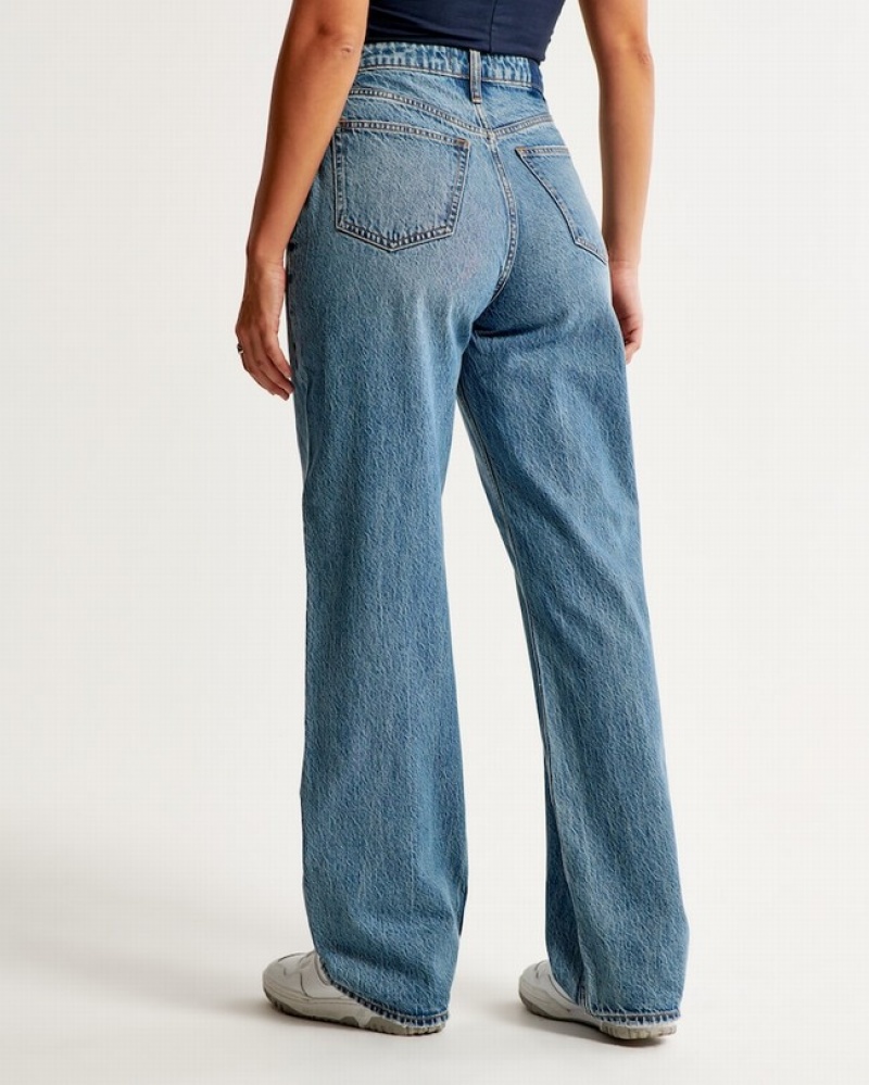 Abercrombie Curve Love High Rise Loose Jeans Dam LjusBlå  | 1527-YCOQG