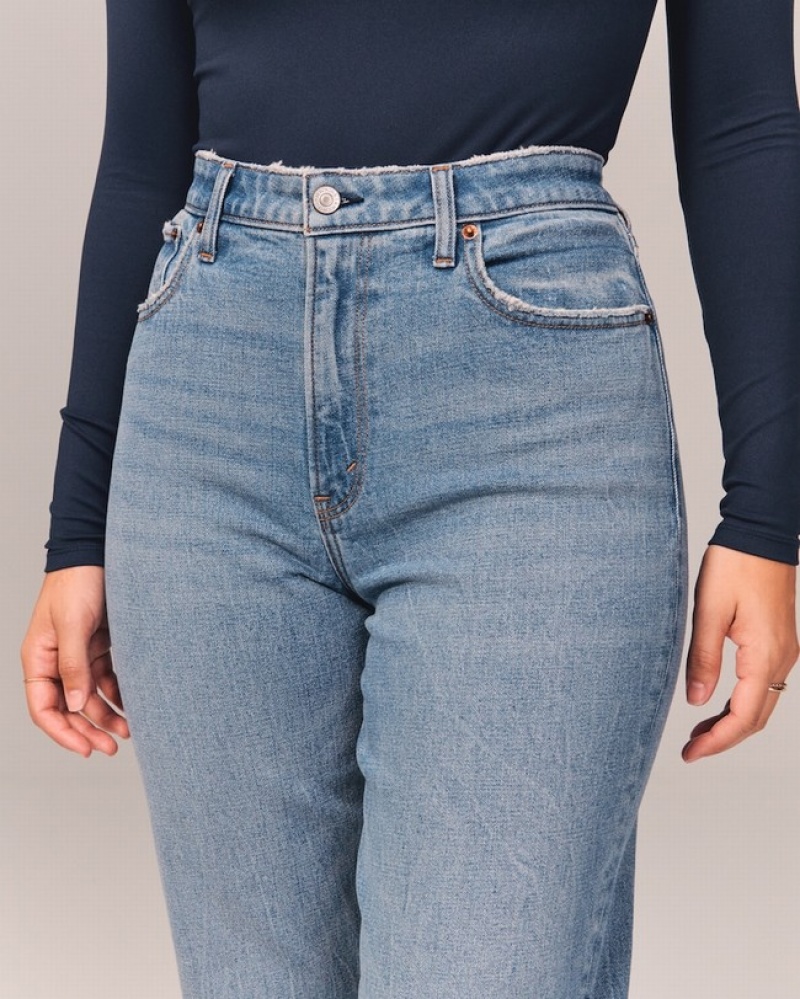 Abercrombie Curve Love High Rise Mom Jeans Dam LjusBlå  | 7540-FKBIS