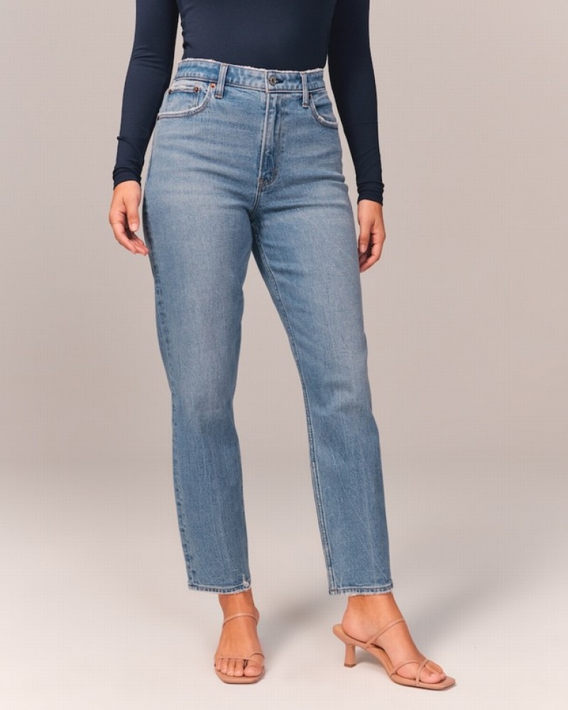 Abercrombie Curve Love High Rise Mom Jeans Dam LjusBlå  | 7540-FKBIS