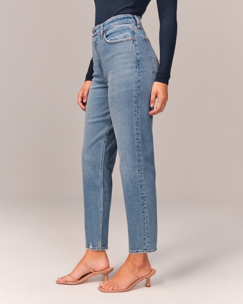 Abercrombie Curve Love High Rise Mom Jeans Dam LjusBlå  | 7540-FKBIS