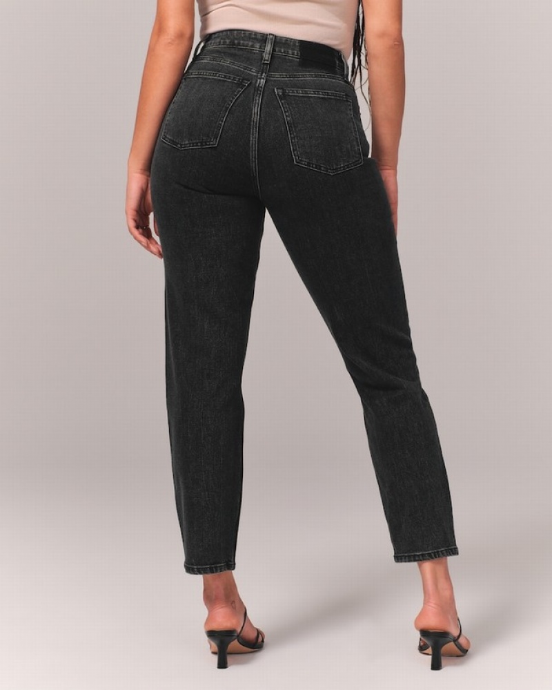 Abercrombie Curve Love High Rise Mom Jeans Dam Svarta  | 8594-OHYVX