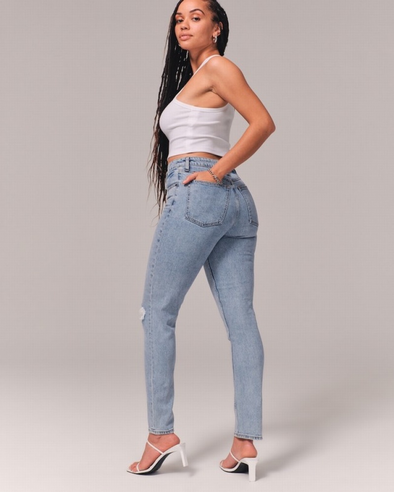 Abercrombie Curve Love High Rise Skinny Jeans Dam LjusBlå  | 5803-GAOVH