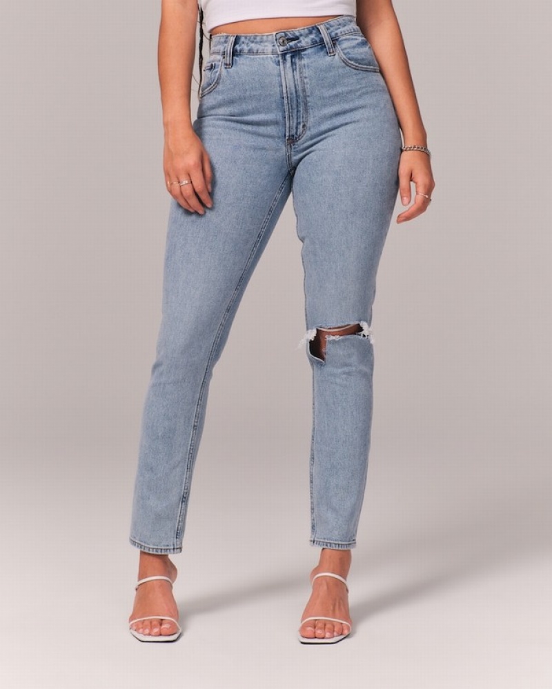 Abercrombie Curve Love High Rise Skinny Jeans Dam LjusBlå  | 5803-GAOVH