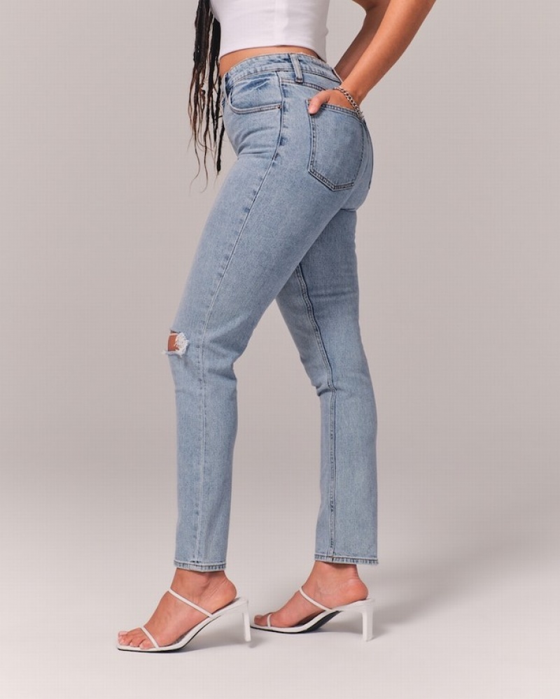 Abercrombie Curve Love High Rise Skinny Jeans Dam LjusBlå  | 5803-GAOVH