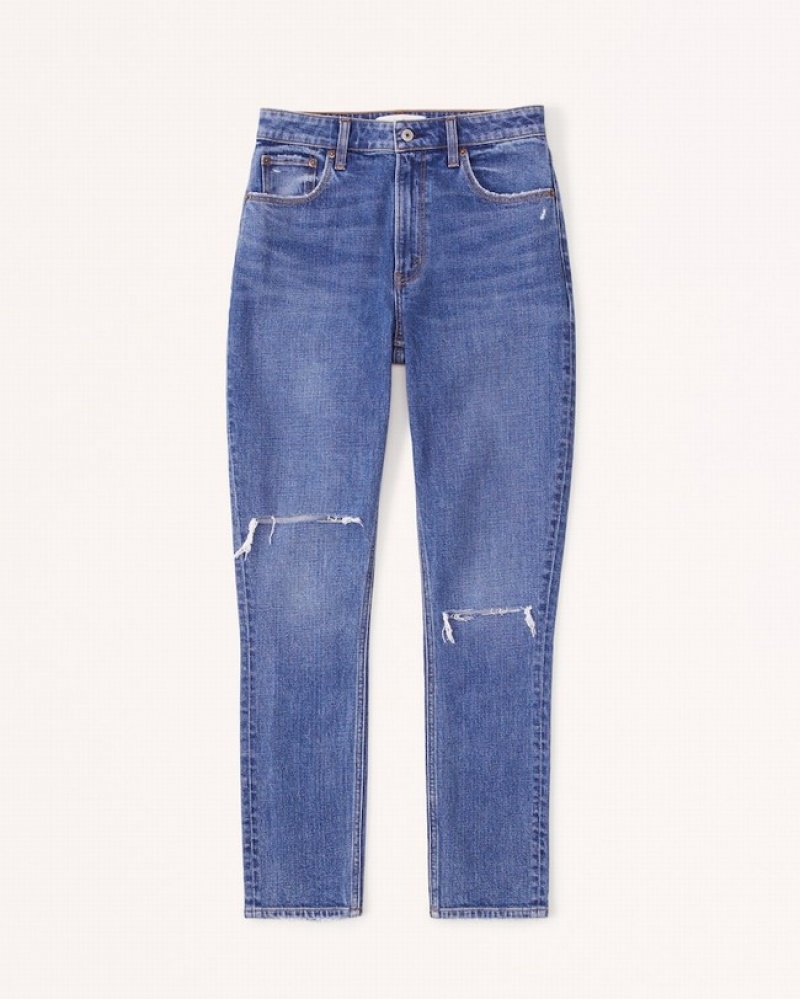 Abercrombie Curve Love High Rise Skinny Jeans Dam Blå  | 3487-IATBF