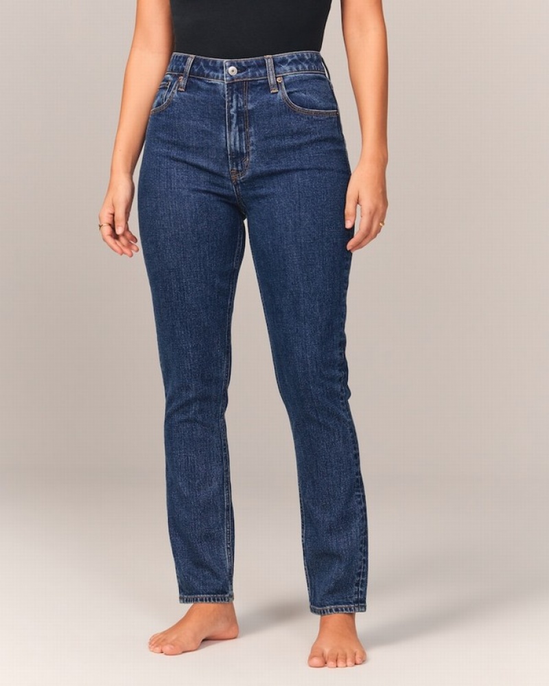 Abercrombie Curve Love High Rise Skinny Jeans Dam Blå  | 5372-OSDHF