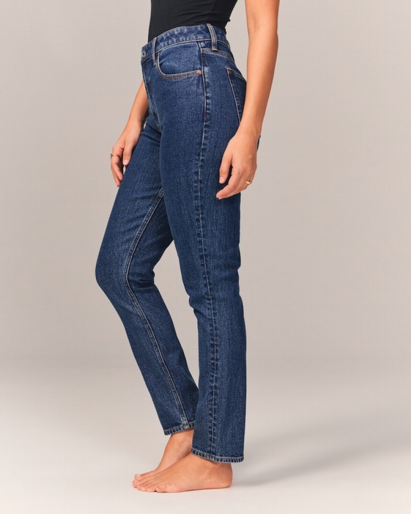 Abercrombie Curve Love High Rise Skinny Jeans Dam Blå  | 5372-OSDHF