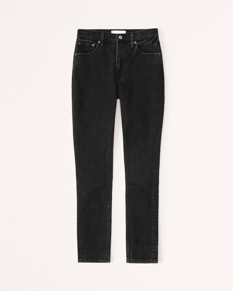 Abercrombie Curve Love High Rise Skinny Jeans Dam Svarta  | 8761-IUFTP