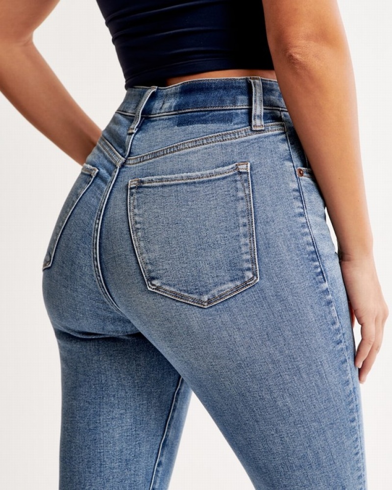 Abercrombie Curve Love High Rise Super Skinny Ankle Jeans Dam Blå  | 7915-HUKIG