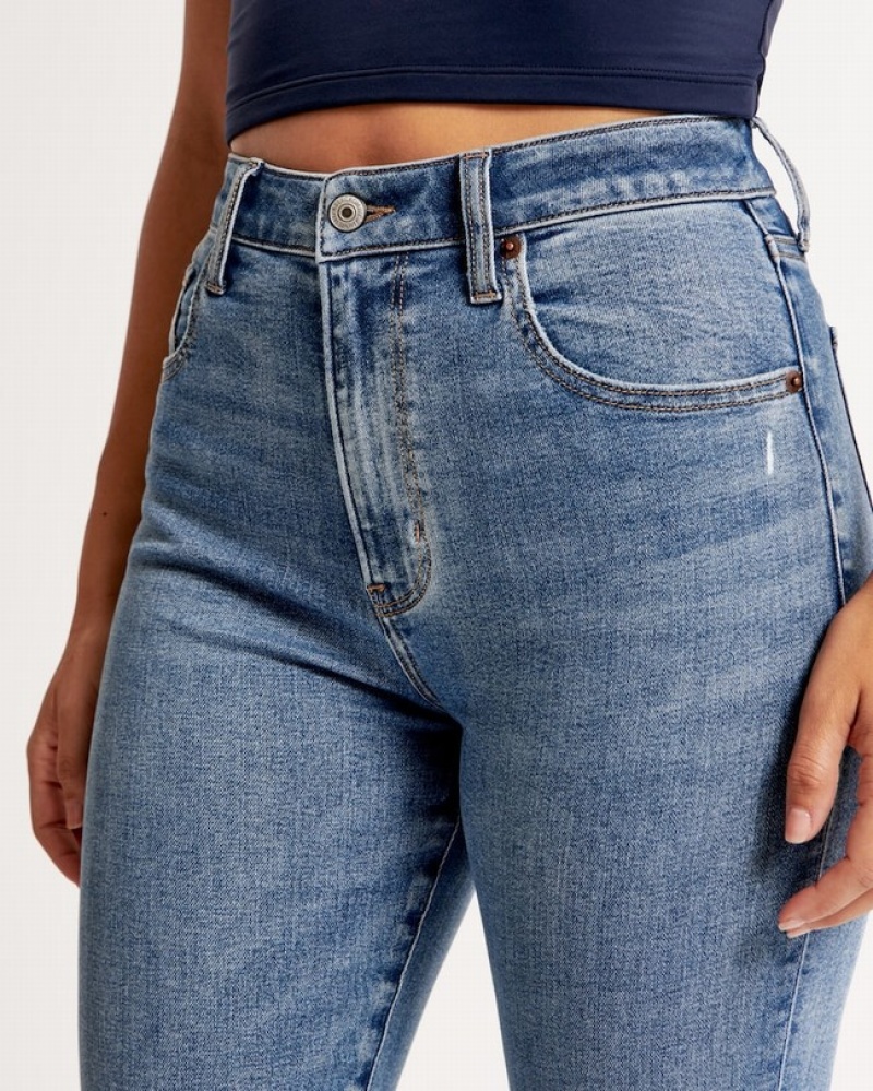 Abercrombie Curve Love High Rise Super Skinny Ankle Jeans Dam Blå  | 7915-HUKIG