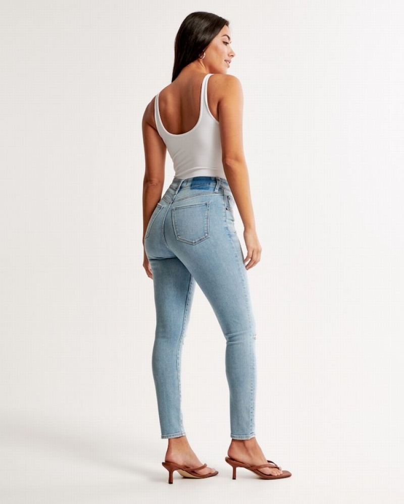 Abercrombie Curve Love High Rise Super Skinny Ankle Jeans Dam LjusBlå  | 2851-LHRIX