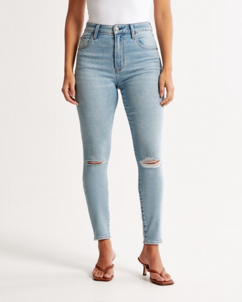 Abercrombie Curve Love High Rise Super Skinny Ankle Jeans Dam LjusBlå  | 2851-LHRIX