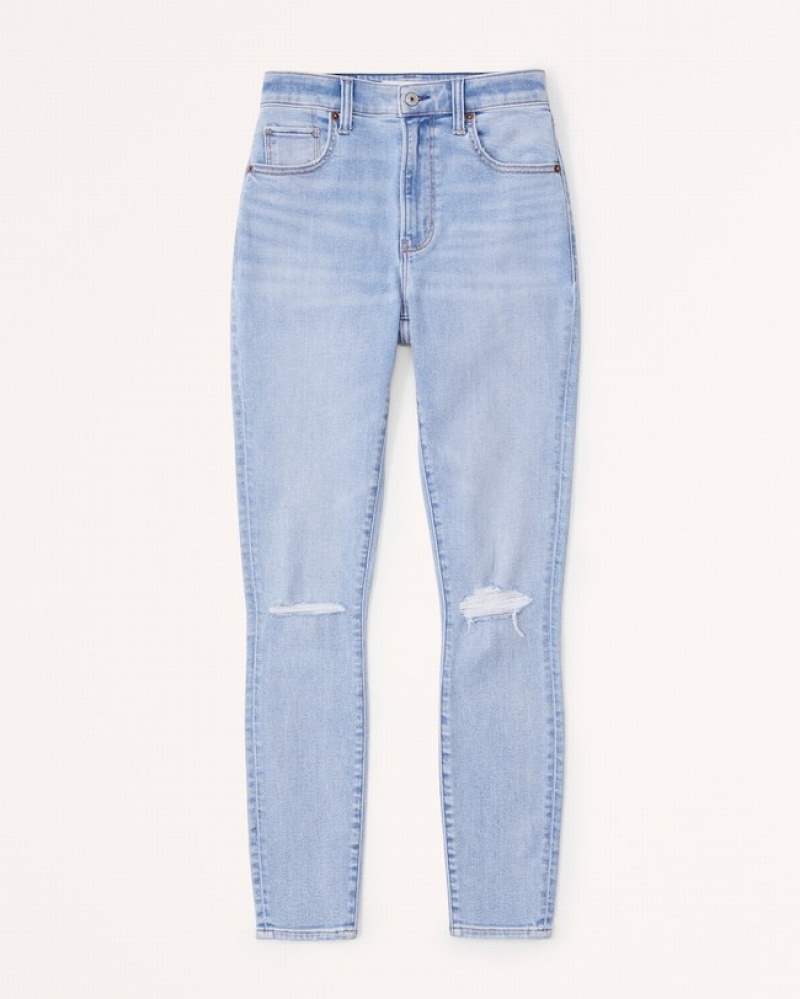 Abercrombie Curve Love High Rise Super Skinny Ankle Jeans Dam LjusBlå  | 2851-LHRIX