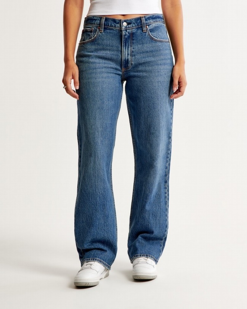 Abercrombie Curve Love Low Risegy Jeans Dam Blå  | 2140-POAHX