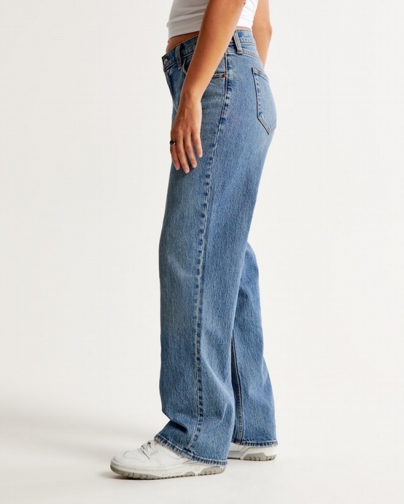 Abercrombie Curve Love Low Risegy Jeans Dam Blå  | 1903-OXELZ