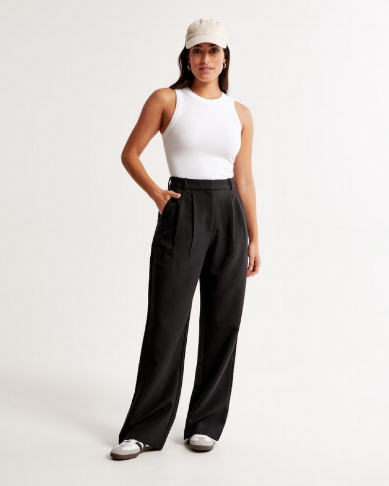 Abercrombie Curve Love Sloane Tailored Byxor Dam Svarta  | 3745-LVOWY