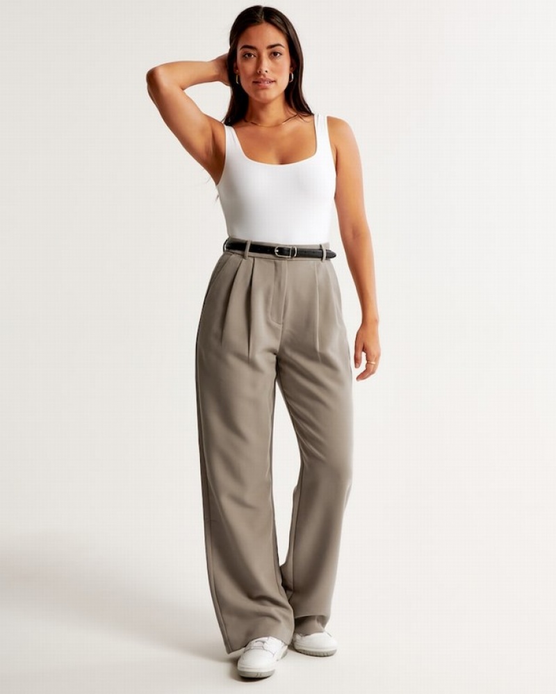 Abercrombie Curve Love Sloane Tailored Byxor Dam Bruna  | 7219-SHNRQ