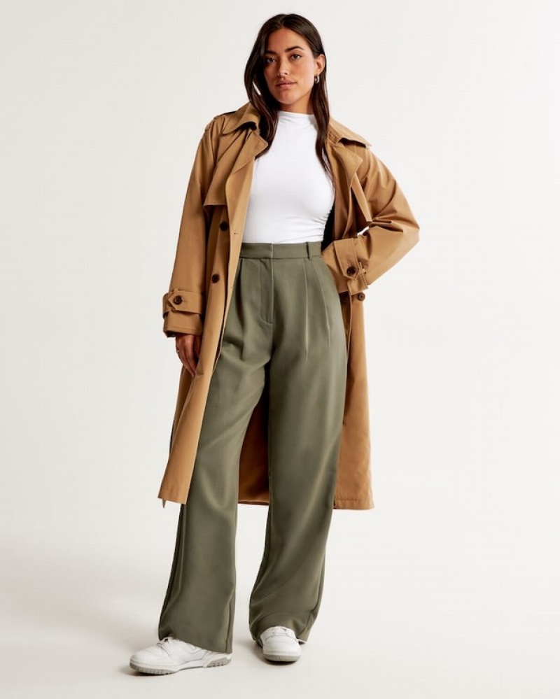 Abercrombie Curve Love Sloane Tailored Byxor Dam Olivgröna  | 4301-XFHSM