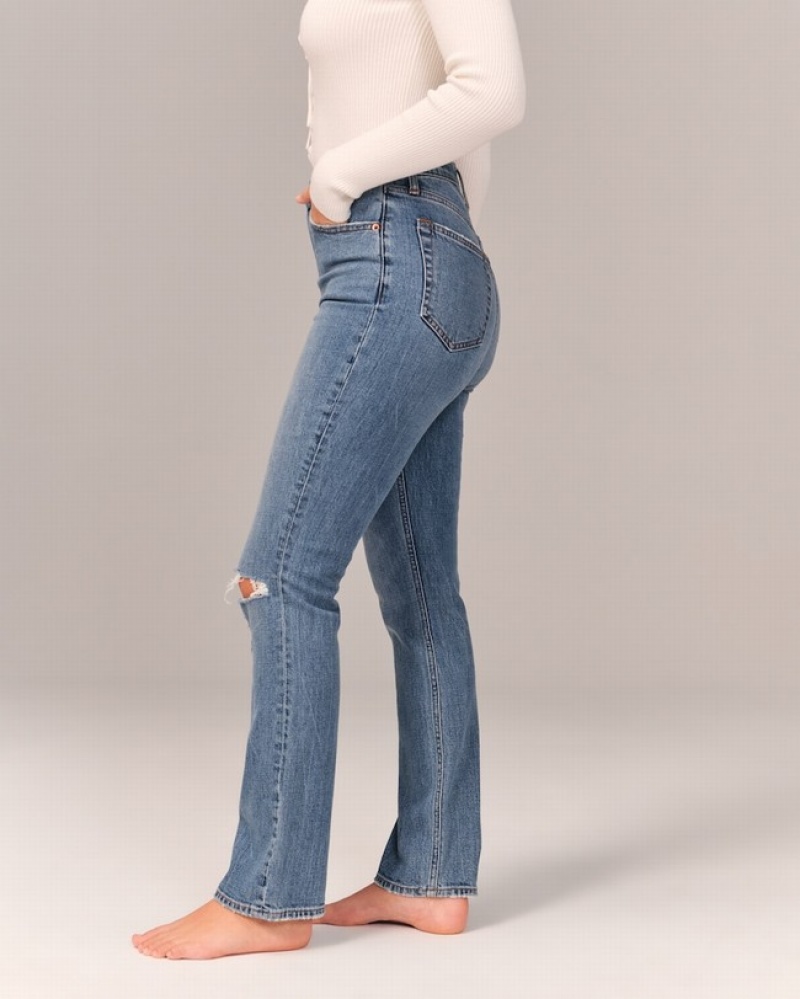 Abercrombie Curve Love Ultra High Rise 90s Slim Straight Jeans Dam Blå  | 1036-QPLHV