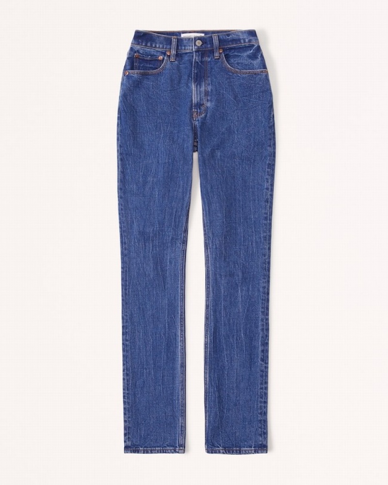 Abercrombie Curve Love Ultra High Rise 90s Slim Straight Jeans Dam Marinblå  | 5903-WLOMU