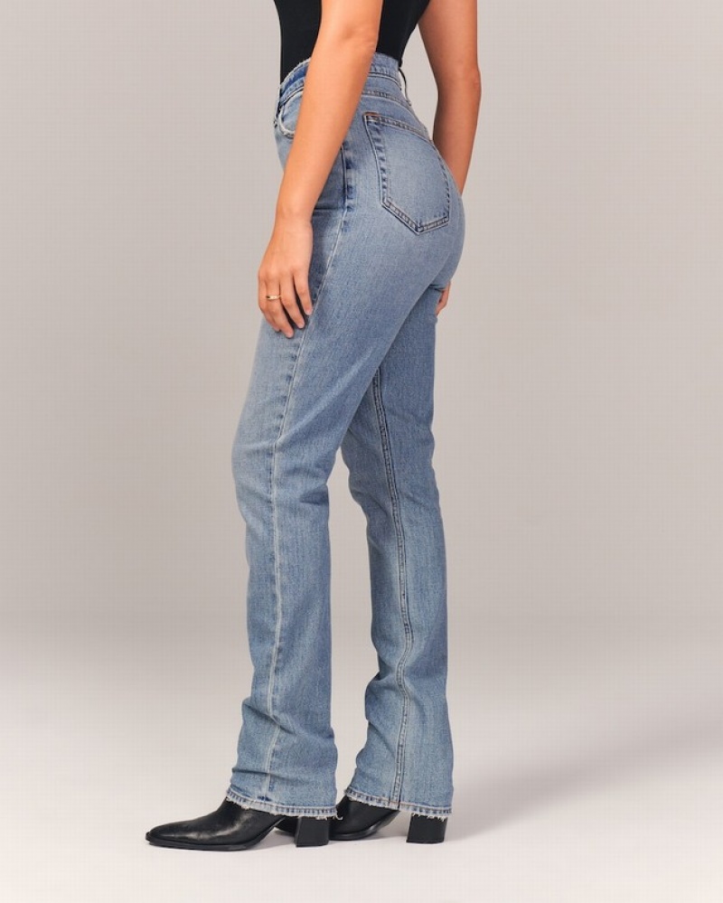 Abercrombie Curve Love Ultra High Rise 90s Slim Straight Jeans Dam LjusBlå  | 3657-CEXTY