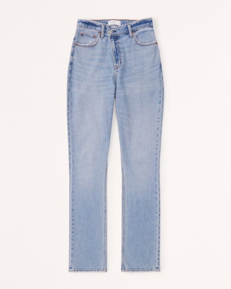 Abercrombie Curve Love Ultra High Rise 90s Slim Straight Jeans Dam LjusBlå  | 3657-CEXTY