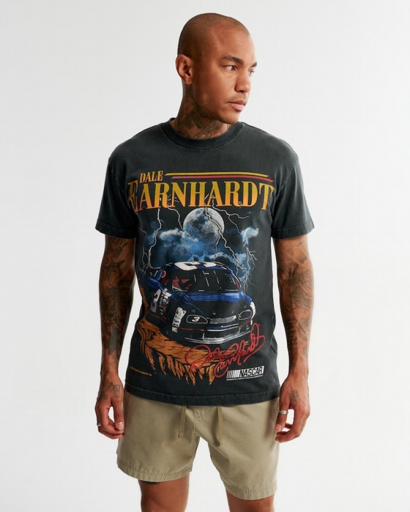 Abercrombie Dale Earnhardt Graphic T-shirt Herr Svarta  | 9845-SPVWT