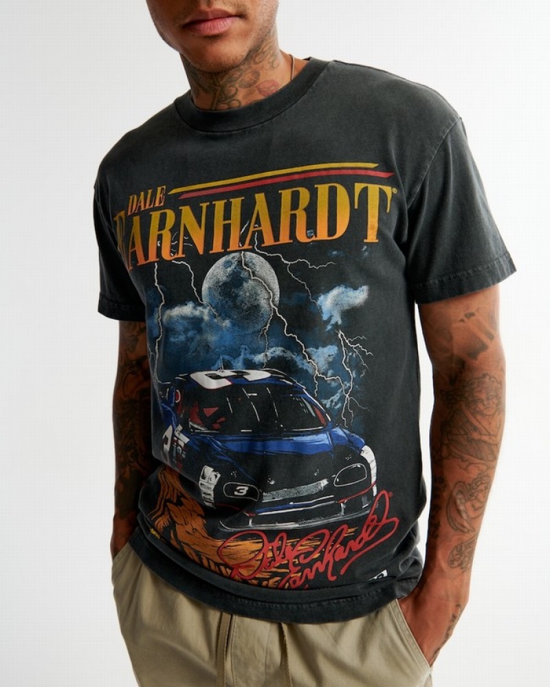 Abercrombie Dale Earnhardt Graphic T-shirt Herr Svarta  | 9845-SPVWT