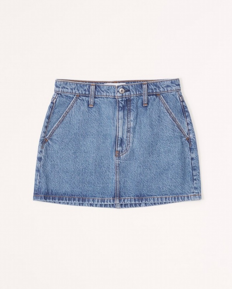 Abercrombie Denim Mini Kjolar Dam MörkTvätt  | 9348-SXLMK