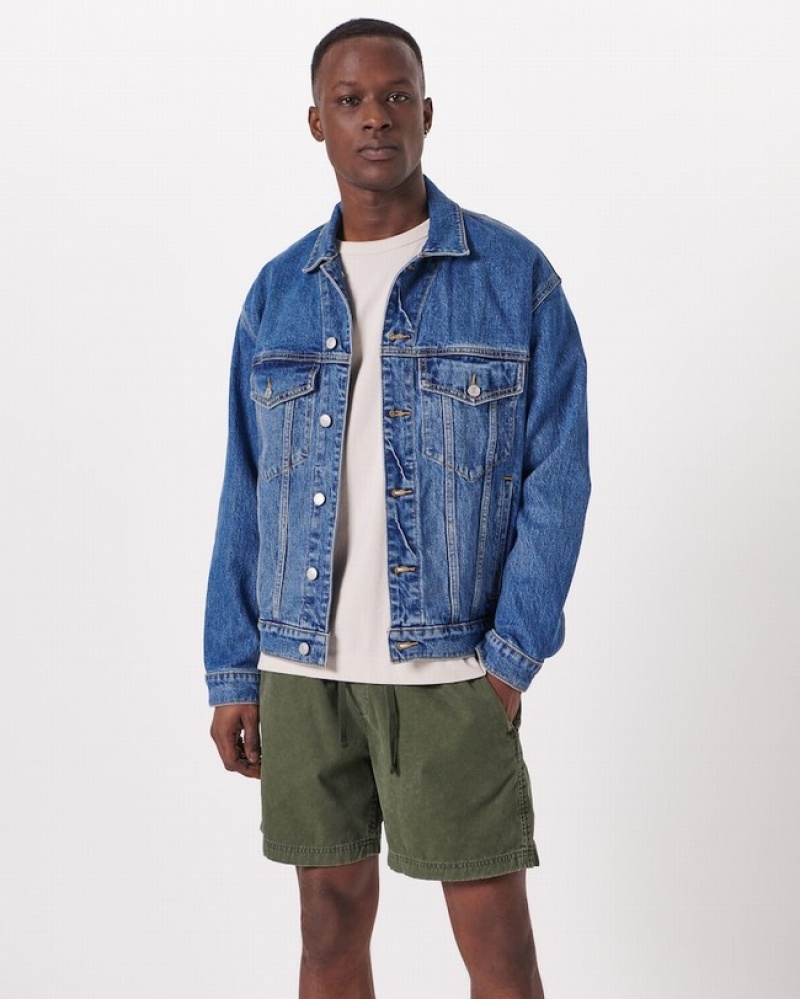 Abercrombie Denim Trucker Jackor Herr Tvätt  | 2608-PTWFX