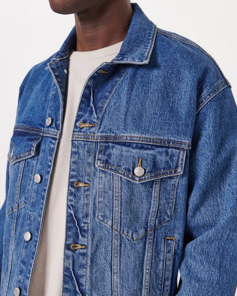 Abercrombie Denim Trucker Jackor Herr Tvätt  | 2608-PTWFX